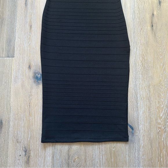 Seductions Black Bandage Dress Little Black Bodycon Dress with SIde Slit - Large - Picture 12 of 13